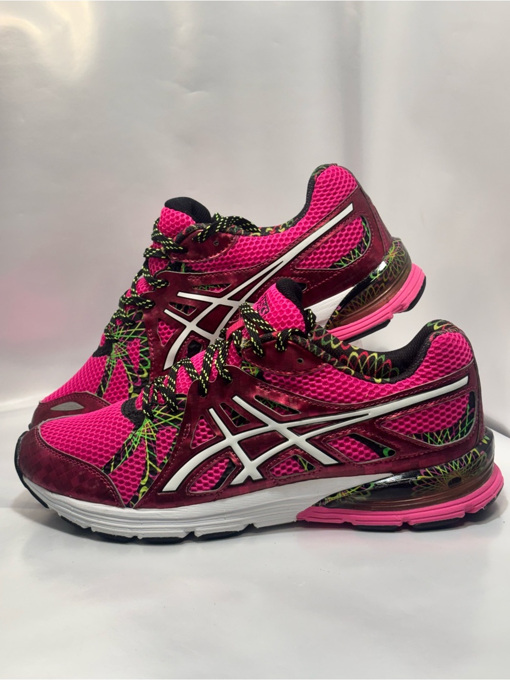 Asics Women's Pink Black Athletic Running Shoes